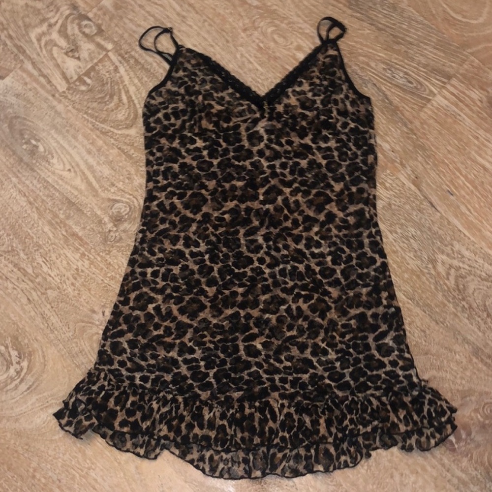 Victoria’s Secret leopard print baby doll lace